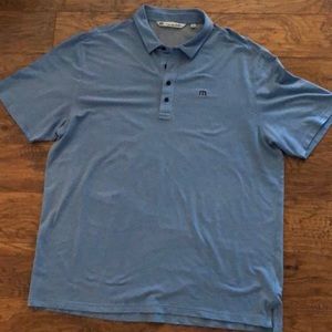 Travis Mathew Logo Blue Polo Shirt Size 2XL